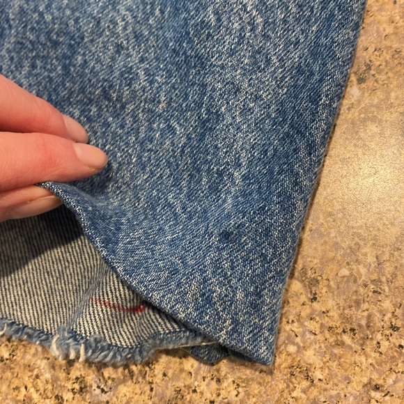 Carhartt Blue Jeans WITH FLAWS Stains and CUT OFF Relaxed Fit Tag Says 38 Waist - Picture 6 of 17